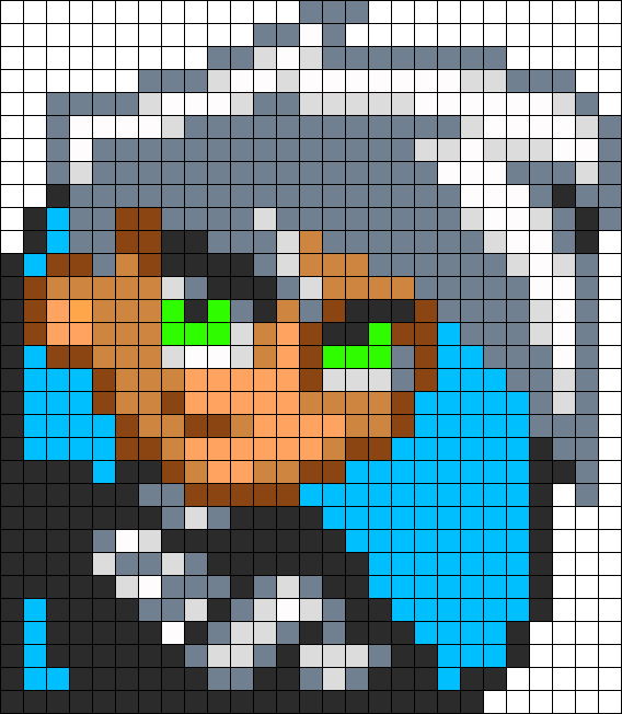 Danny Phantom Icon Perler Bead Pattern / Bead Sprite - Bead (568x652), Png Download