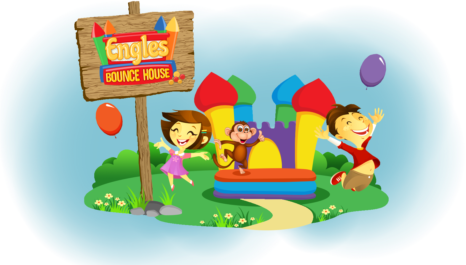 Bounce House (1600x905), Png Download