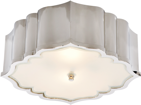 Balthazar Flush Mount In Polished Nickel With Frosted - Light Fixture (480x480), Png Download