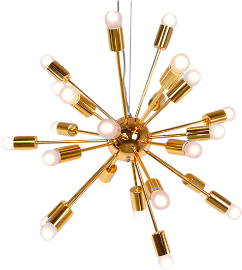 [anastasia] Gold Sputnik Chandelier - Gold (750x594), Png Download