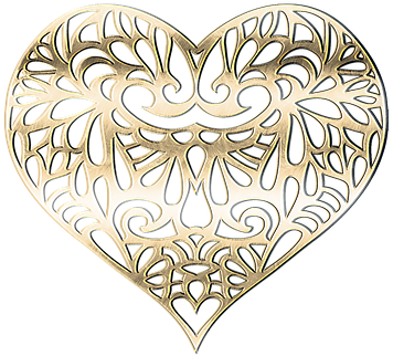 Heart Metal Gold Texture Graphic Decorativ - Coeur Metal (441x340), Png Download