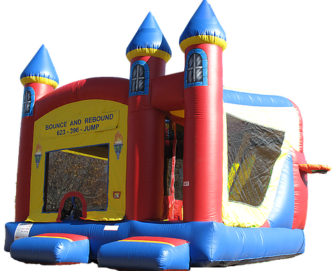 Big Inflatable Bounce House Combo Bouncer - Inflatable Castle (477x388), Png Download