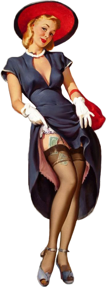 Vintage Pin Up Girl Lady Woman Polyvore Moodboard Filler - Gil Elvgren Pin-up Girl Art Print 32x24 (800x1000), Png Download
