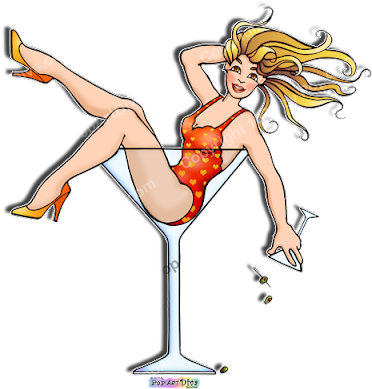 Going A Little Retro With My Pin Up Girl In A Martini - Girl In A Martini 2 Magnet (400x400), Png Download