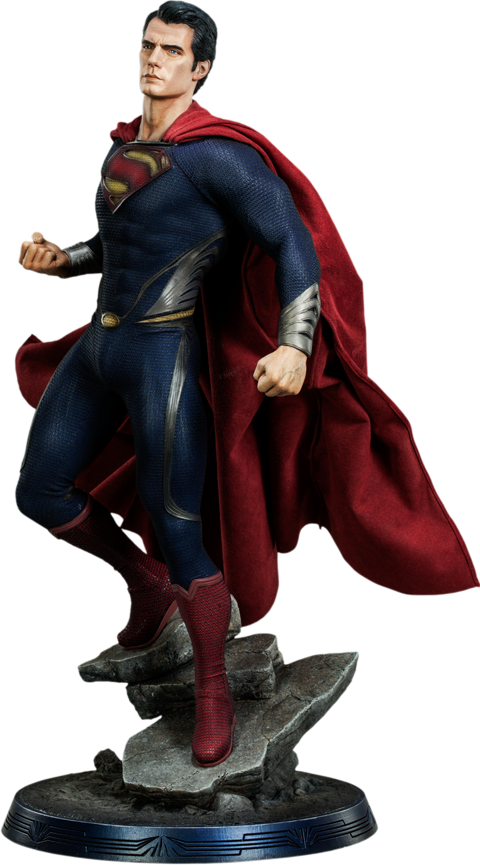 Man Of Steel - Sideshow Man Of Steel 1/4 Scale Premium Figure Superman (480x865), Png Download