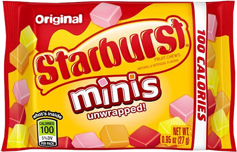 Starburst Fruit Chews Minis Unwrapped 100 Calorie Pack - Starburst Fruit Chews Candy - All Pink: 41-ounce Bag (500x500), Png Download