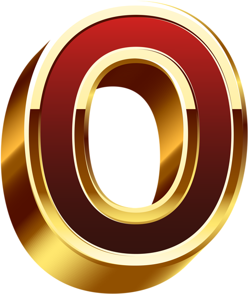 Zero Gold Red Number Png Clip Art - Clip Art (508x600), Png Download