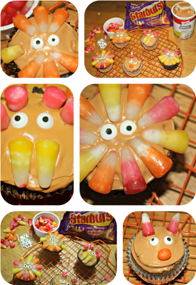 Starburst Cupcake Collage - Baked Goods (420x600), Png Download