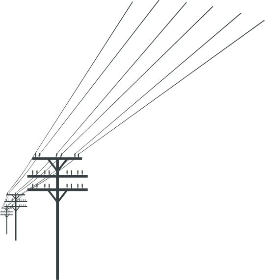 Telephone Lines Png Power Lines Silhouette (540x572), Png Download