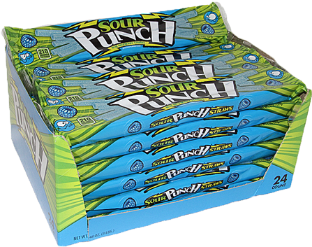 Blue Raspberry Sour Punch Straws Candy - Blue Raspberry Sour Candy (500x500), Png Download