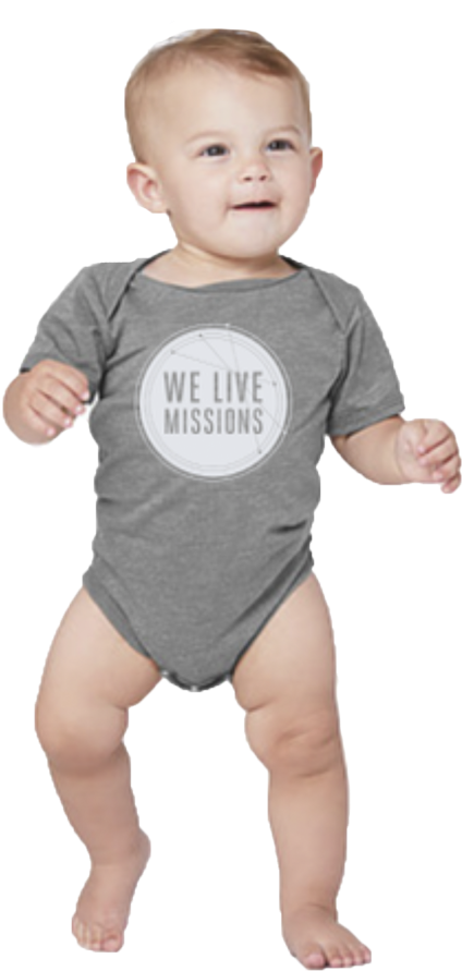 We Live Missions Baby Onesie - Chi Alpha Campus Ministries (995x994), Png Download
