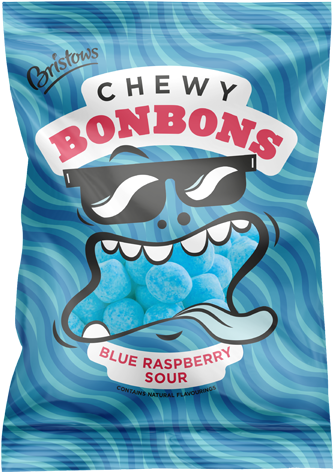 Chewy Bon Bon Blue Raspberry - Bristows Chewy Sour Blue Raspberry Bonbons (170g) (500x500), Png Download