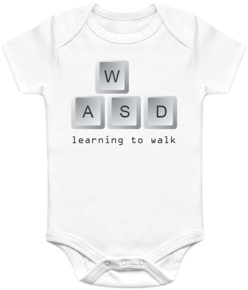 A Cute Baby Onesie For Gamer Parents Using The Keyboard - Onesie (868x1035), Png Download