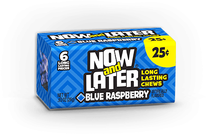 Now & Laters Blue Raspberry 24count Box - Now & Later Blue Raspberry (6 Pcs) (542x418), Png Download