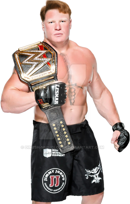 The Tonight Show With Conan O'lesnar - Brock Lesnar With Belt (600x675), Png Download