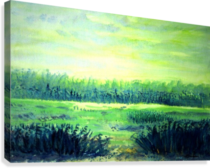 The Fields 4 Canvas Print - Painting (429x342), Png Download