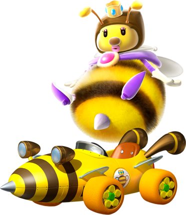 Mk7 Queenbee - Honey Queen Mario Kart 7 (372x431), Png Download