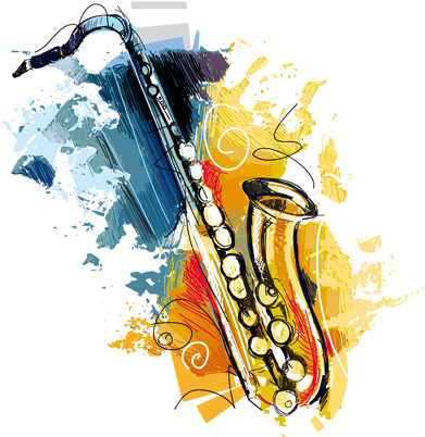 Watercolor Jazz Saxophone - Vector Images Of Musical Instruments (450x450), Png Download