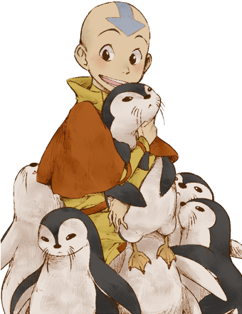 Aang And Avatar Image - Avatar The Last Airbender Penguin (339x500), Png Download