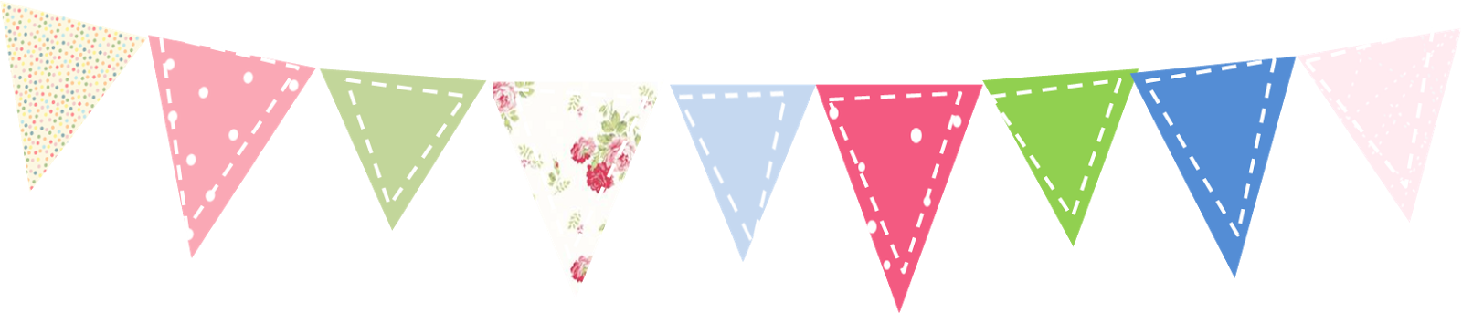 Regina - Pastel Banderitas Png (1600x343), Png Download