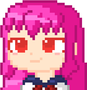 Mai Waifu - Pixel Art (410x380), Png Download