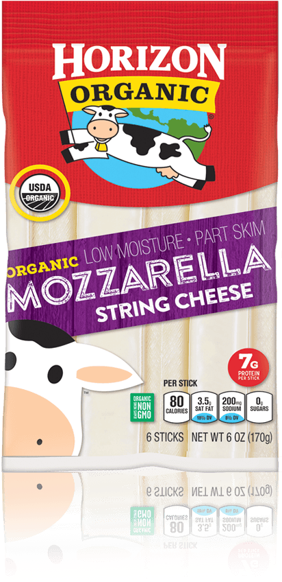 Mozzarella Horizon - Horizon Organic Milk, Reduced Fat - 0.5 Gal Carton (552x899), Png Download