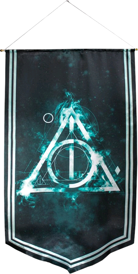 Deathly Hallows Satin Banner By Ikon Collectables - Harry Potter The Deathly Hallows (454x900), Png Download
