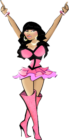 Nicki Minaj Clipart Minaj Cartoon - Cartoon Nicki Minaj Body (286x576), Png Download