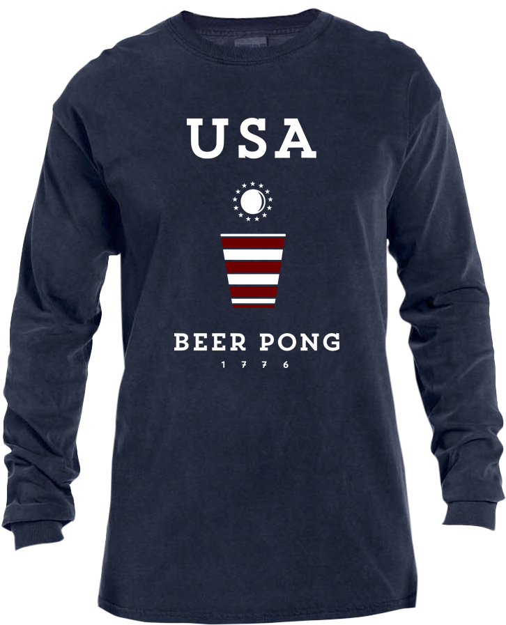 Usa Beer Pong - Long-sleeved T-shirt (1024x1024), Png Download
