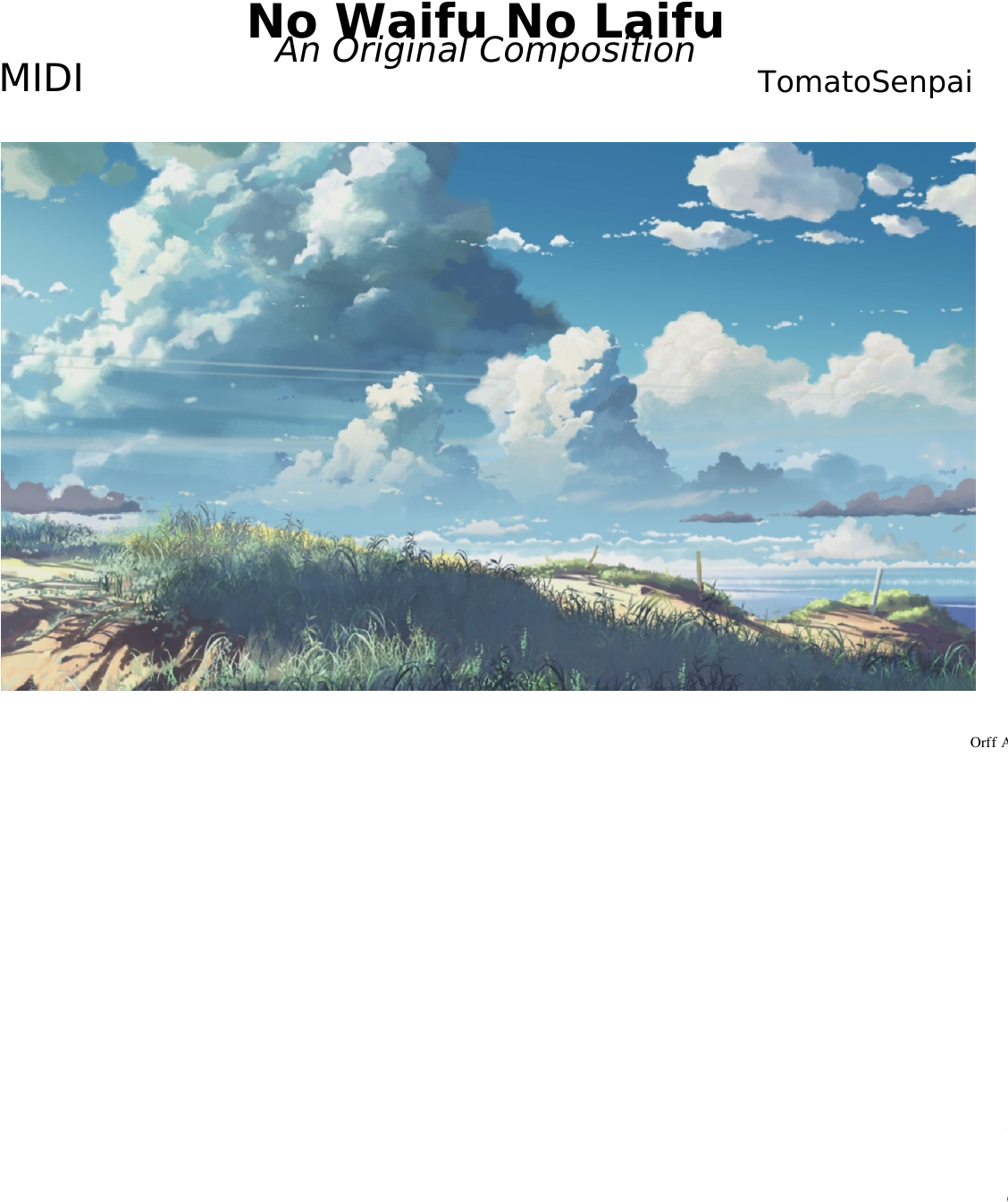 No Waifu No Laifu Sheet Music Composed By Tomatosenpai - 5 Centimeters Per Second (1169x1654), Png Download