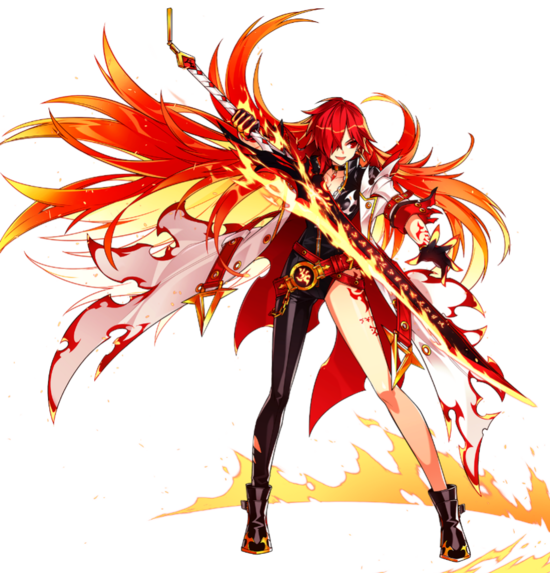 Flame Lord Alternateright - Elsword Elesis Flame Lord (550x573), Png Download