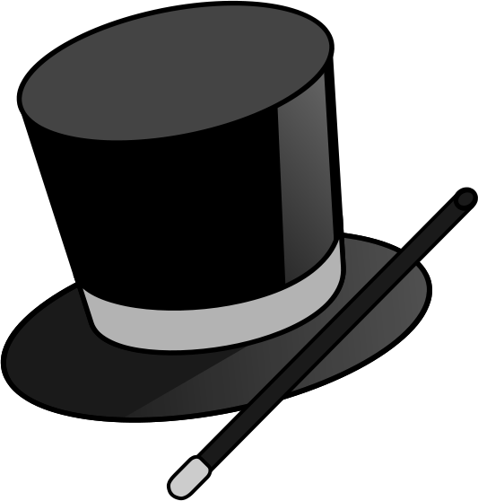 Magic Clip Art - Magic Hat And Wand Clip Art (533x558), Png Download