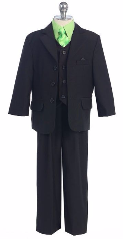 Boys Suit Black With Different Color Shirt Infant Toddler - Suit (780x780), Png Download