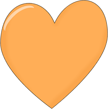 Orange Heart - Heart (350x352), Png Download