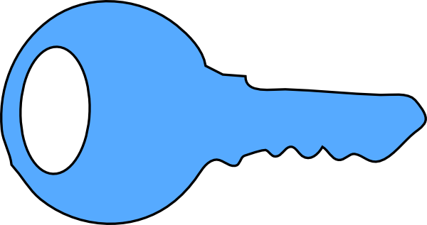 Keys Clipart Skeleton Key - Blue Key Clipart (600x317), Png Download