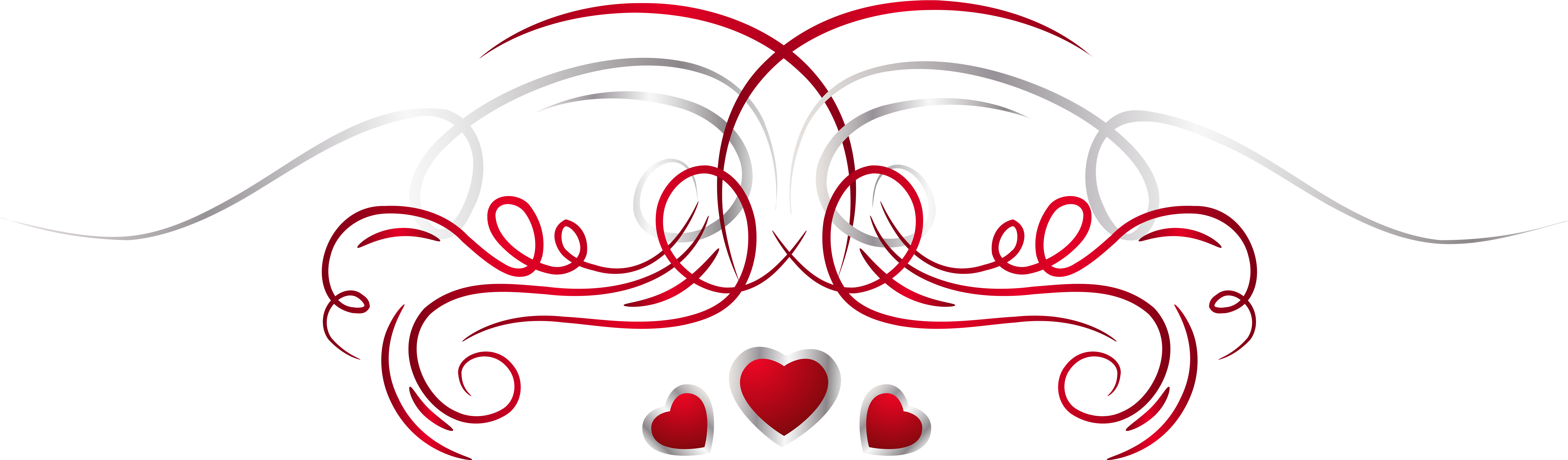 Heart Decoration Clipart (8000x2447), Png Download