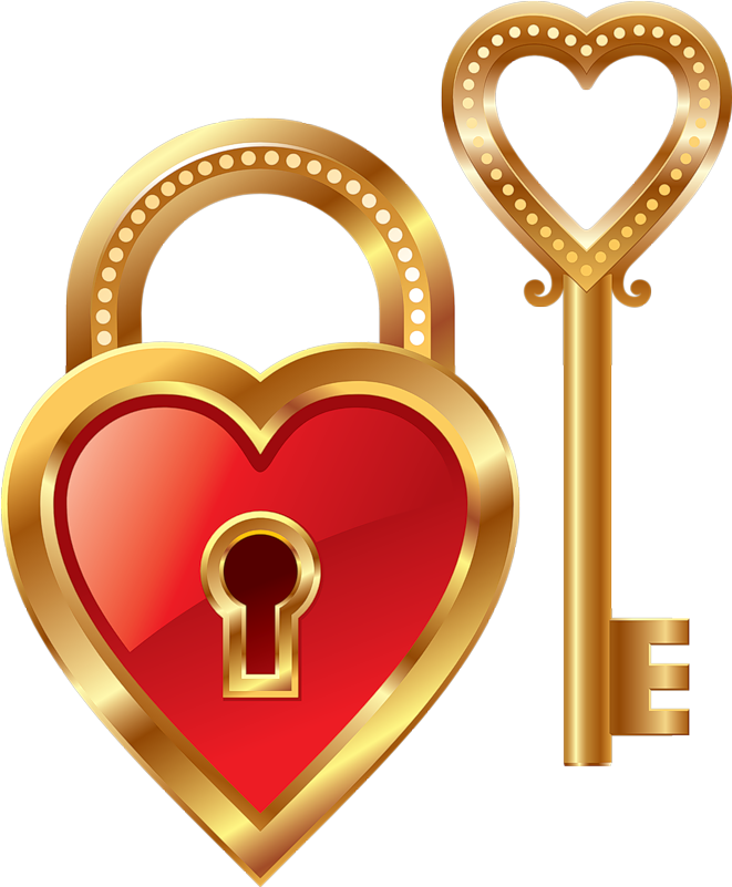 Vintage Keys Clip Art 14 Black Skeleton Key Celtic - Love Lock And Key (677x819), Png Download