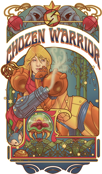 Chozen Warrior By Heather Carlton Samus Aran, Metroid - Samus Aran Art Nouveau (364x600), Png Download