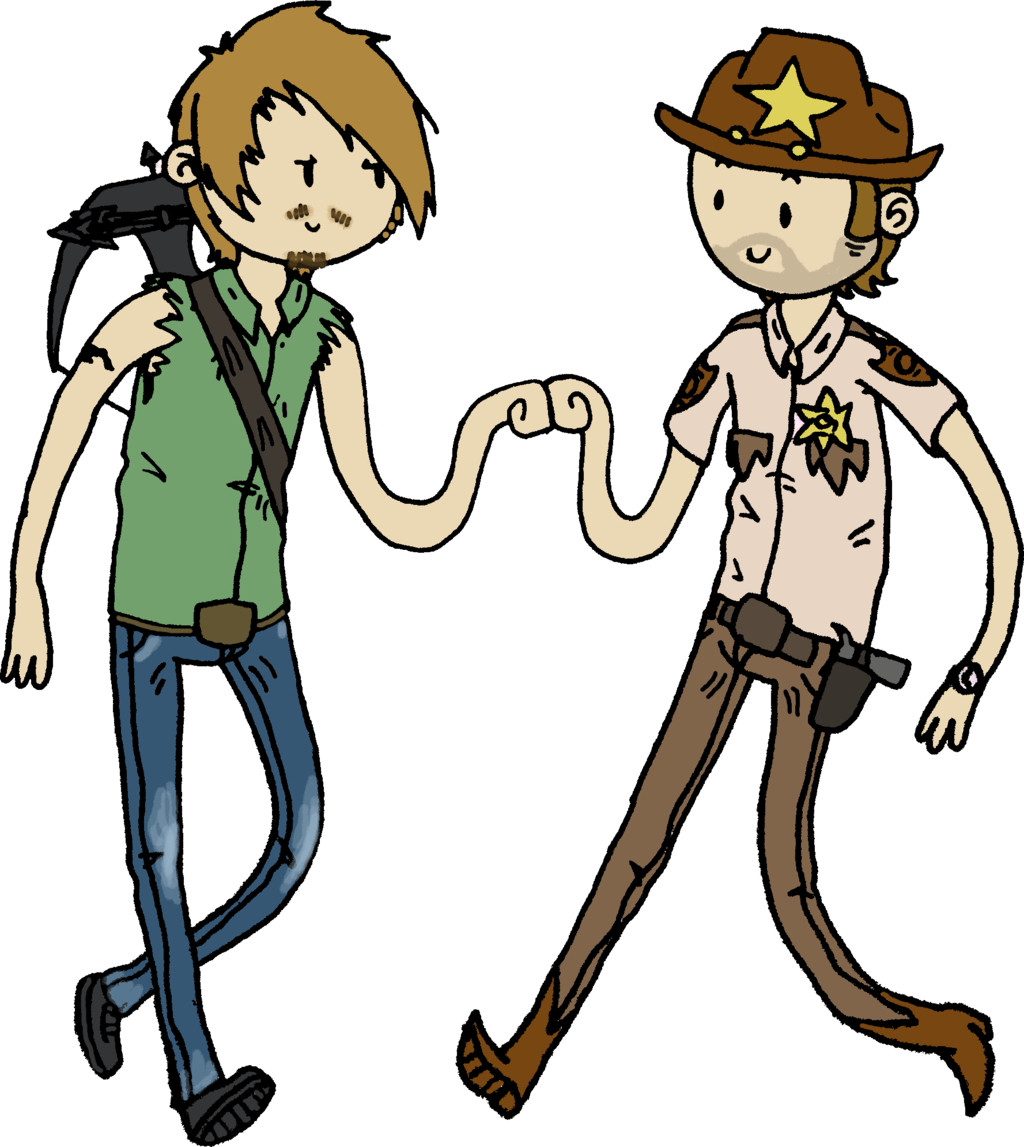 Clip Brofist By Dragon Flash On Deviantart Dragonflash - Rick Walking Dead Cartoon (845x946), Png Download