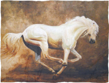 Hop Life - Fleece Blanket - Painting White Horses (400x400), Png Download