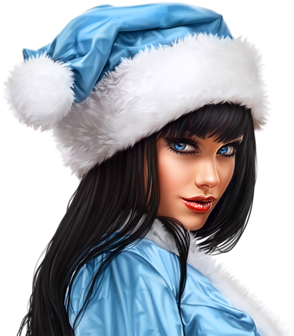 Клип Арт - Girls Christmas 3d Png (457x500), Png Download