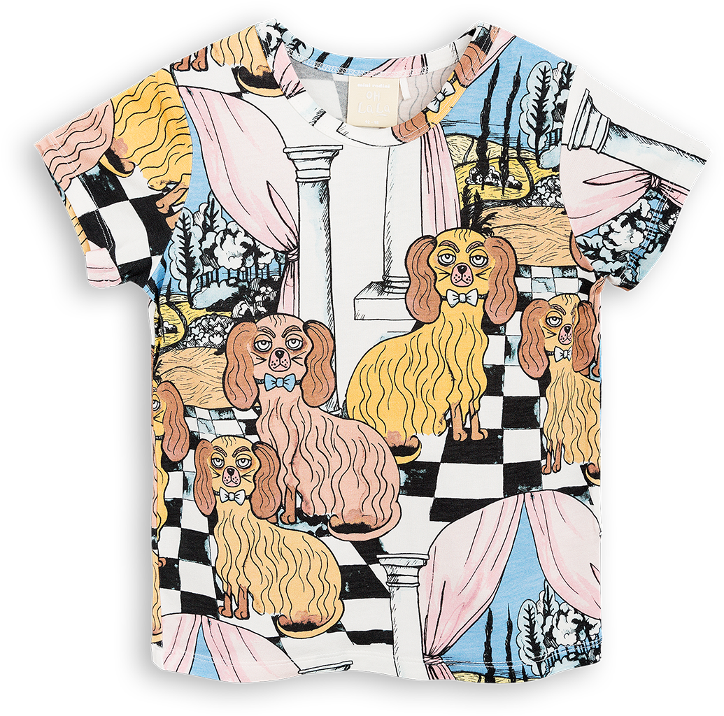 Oh La La Dashing Dogs - Mini Rodini Multicolor Dashing Dogs T-shirt - Mini (1100x1430), Png Download