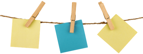 Png Clothes Pins Clip Art Library - Sticky Notes Hanging Transparent (550x251), Png Download