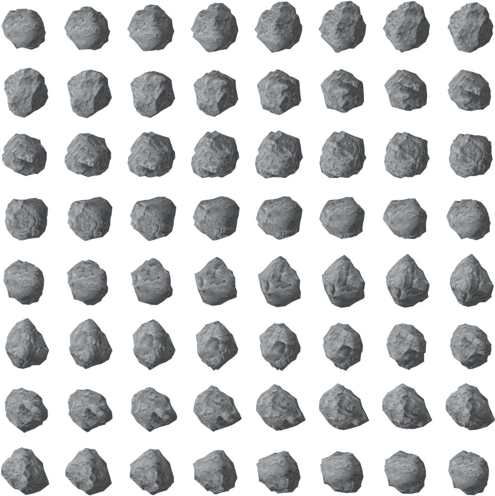 Pixelated Asteroid Png Clip Art Free Library - 2d Pixel Asteroid Sprite Sheet (1024x1024), Png Download