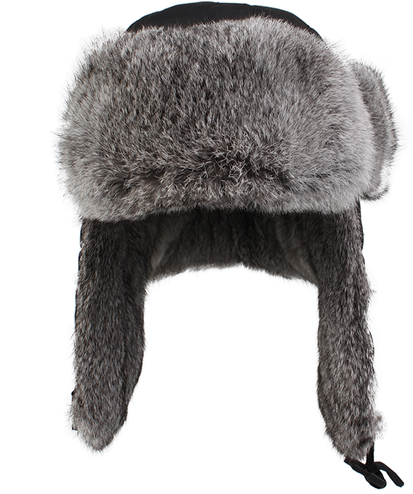卡蒙kenmont Rabbit Fur Lei Feng Hat Winter Fur Hat Men - Men's Black Faux Fur Russia Trapper Cap Aviator Hat (800x800), Png Download