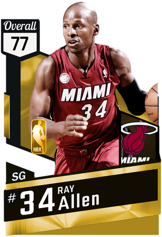 '13 Ray Allen Gold Card - Giannis Antetokounmpo 2k Card (325x475), Png Download
