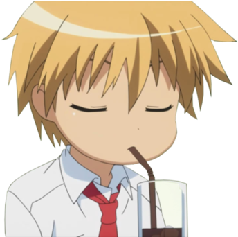Anime, Chibi, And Drink Image - Kaichou Wa Maid Sama Usui Chibi Png (500x341), Png Download