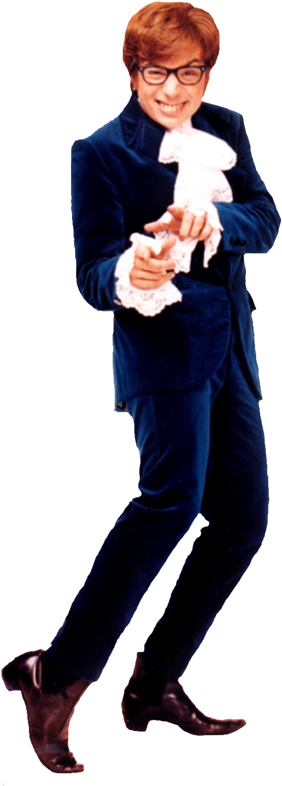 Austin Powers - Austin Powers Blue (579x1599), Png Download