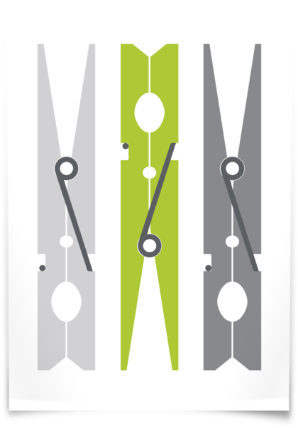 Clothespin Print - Clothespin (620x510), Png Download