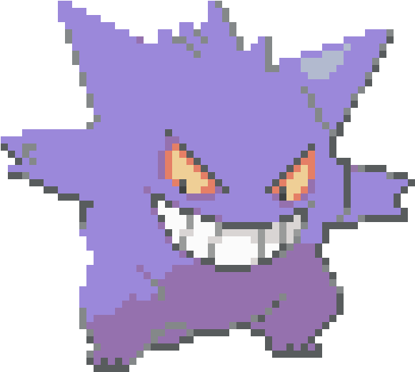 Transparent Sprites Gengar - Gengar Pixel Art Png (710x580), Png Download